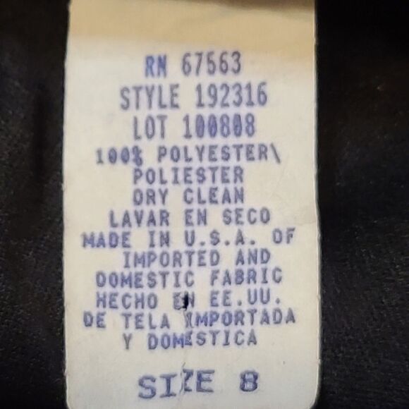 VINTAGE SL Fashions Black Floral Dress Size 8 - Picture 4 of 5